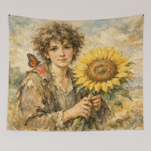Item preview, Teenager with butterfly and sunflower designed and sold by Sigtrix.