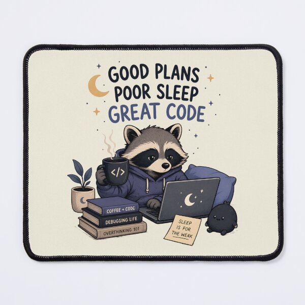 Item preview, Good Plans Poor Sleep Great Code designed and sold by MidnightCache.