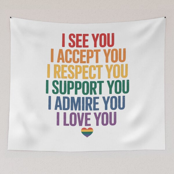 Item preview, Gay I See Accept You Rainbow Pride Flag Ally LGBTQ designed and sold by SapfireStuArt.