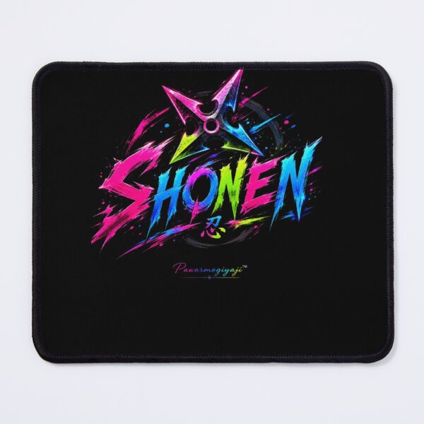 Item preview, Retro Neon Shonen Anime Text Art with Shuriken designed and sold by Pawar1999.
