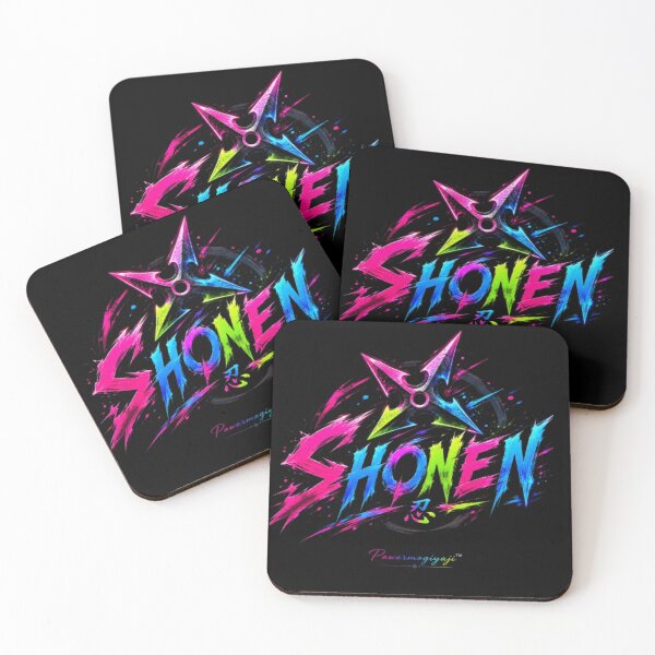Item preview, Retro Neon Shonen Anime Text Art with Shuriken designed and sold by Pawar1999.