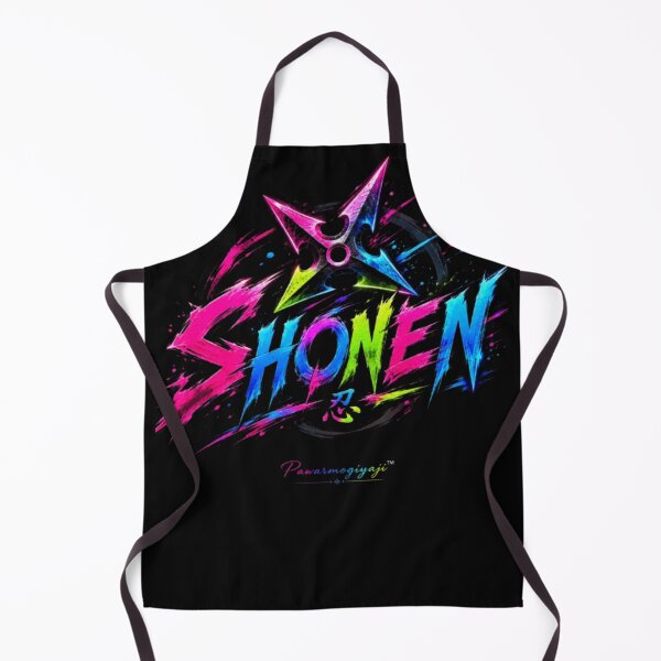 Item preview, Retro Neon Shonen Anime Text Art with Shuriken designed and sold by Pawar1999.