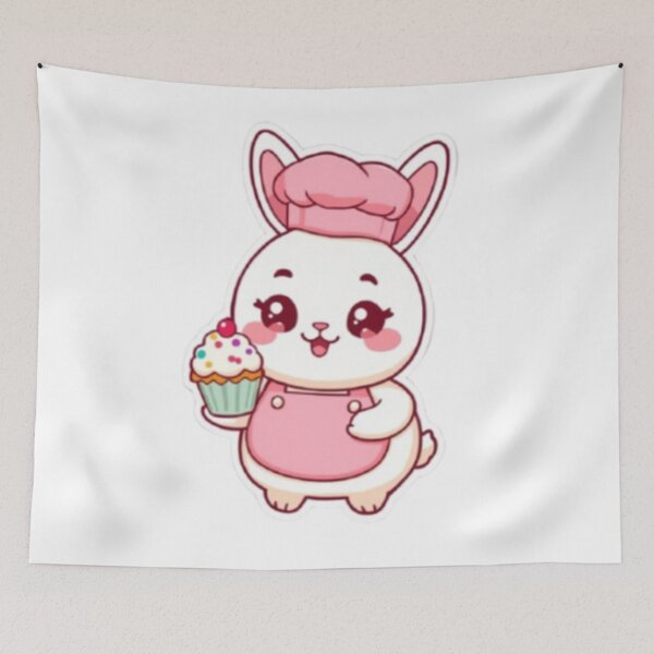 Item preview, Cute Bunny Baker | Kawaii Rabbit Sticker designed and sold by Stylestickers55.