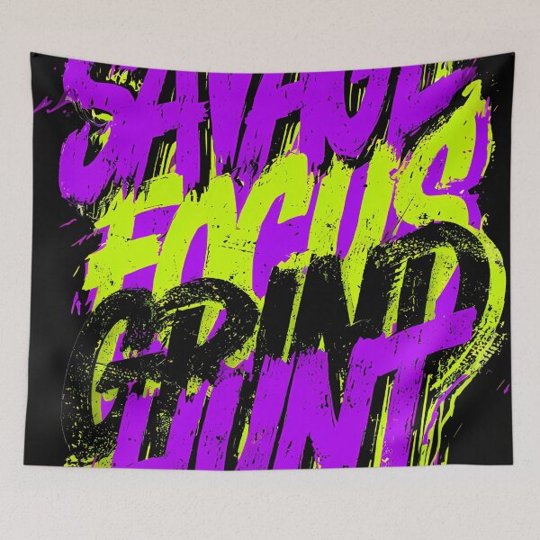 Item preview, Savage Ends Grind Hunt Typography designed and sold by Ekracreatives.
