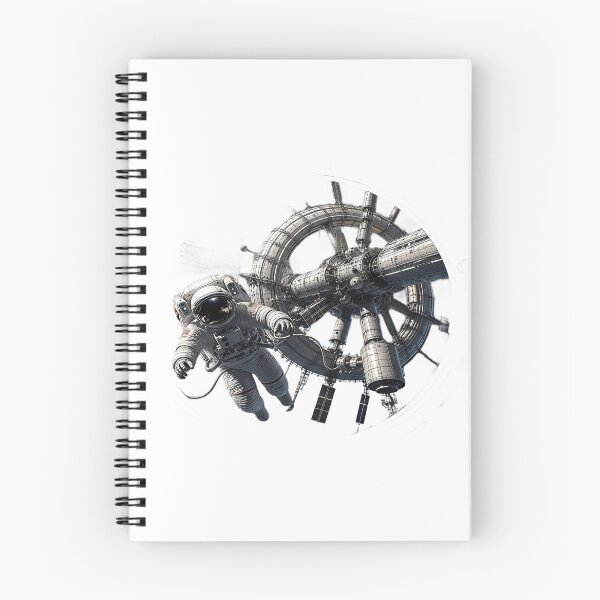 Item preview, Astronaut Above the Orbital Ring – Futuristic Space Station Exploration T-Shirt Design designed and sold by Artisan Finds Online.