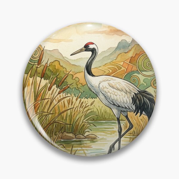 Item preview, Crane in the flow of ornament designed and sold by Sigtrix.