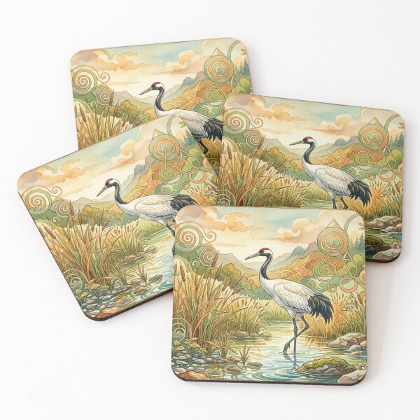 Item preview, Crane in the flow of ornament designed and sold by Sigtrix.