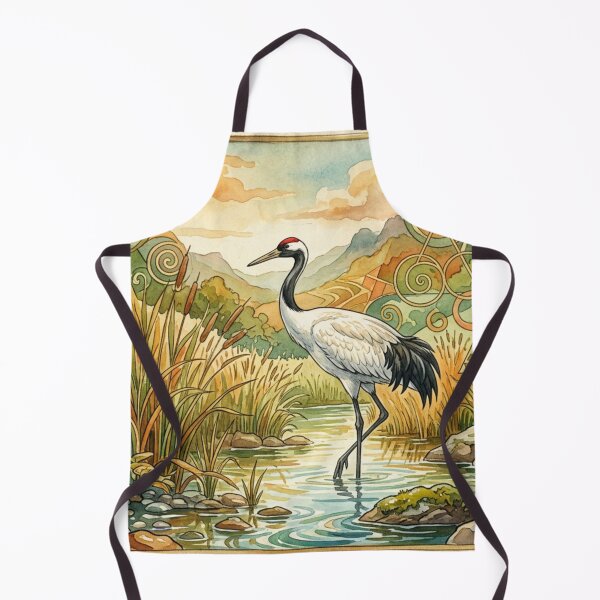Item preview, Crane in the flow of ornament designed and sold by Sigtrix.