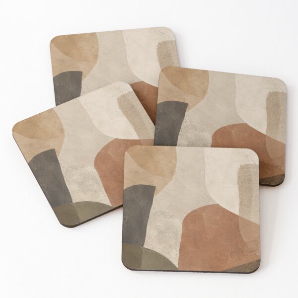 Item preview, Organic Wabi Sabi Geometric Balance with Terracotta Earth Tones and Contemporary Shapes designed and sold by Aryabek.