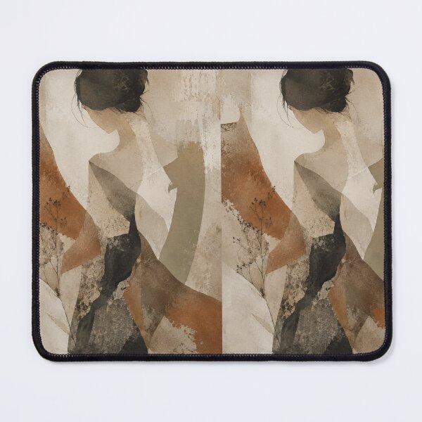 Item preview, Elegant Wabi Sabi Feminine Silhouette with Earthy Abstract Shapes and Botanical Elements designed and sold by Aryabek.