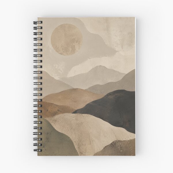 Item preview, Minimal Wabi Sabi Mountain Landscape with Layered Earth Tones and Quiet Sun designed and sold by Aryabek.