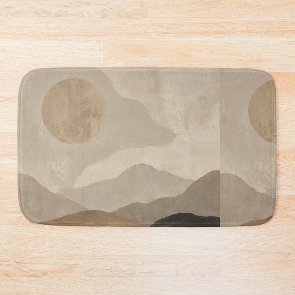 Item preview, Minimal Wabi Sabi Mountain Landscape with Layered Earth Tones and Quiet Sun designed and sold by Aryabek.