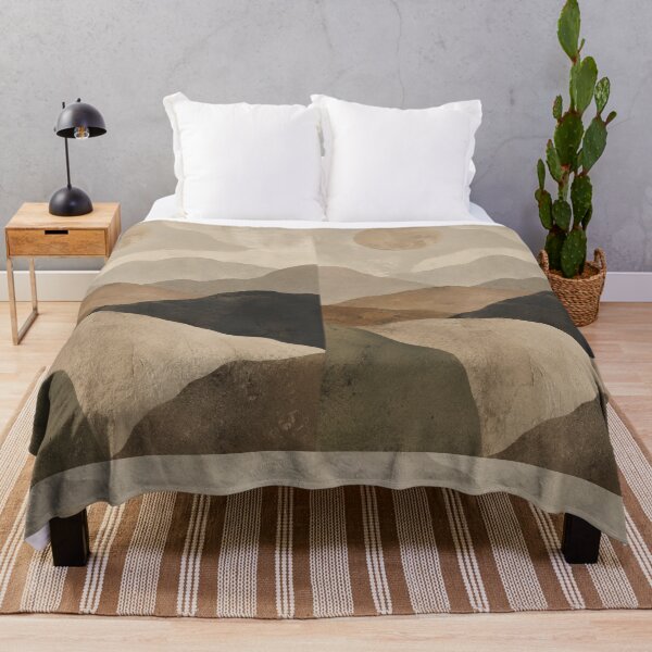 Item preview, Minimal Wabi Sabi Mountain Landscape with Layered Earth Tones and Quiet Sun designed and sold by Aryabek.