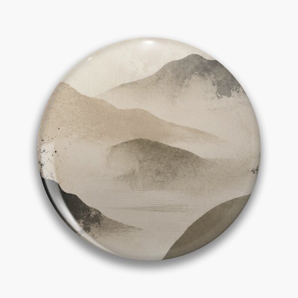 Item preview, Serene Wabi Sabi Mountain Vista with Misty Horizon and Botanical Accent designed and sold by Aryabek.