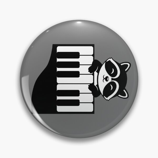 Item preview, Raccoon playing the piano designed and sold by InkRiot Studios.