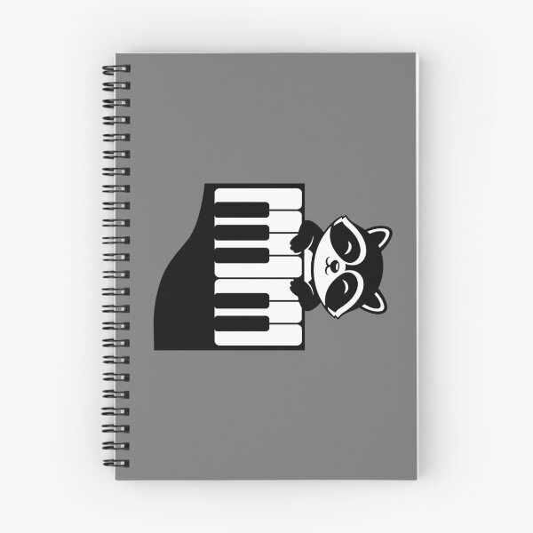 Item preview, Raccoon playing the piano designed and sold by InkRiot Studios.