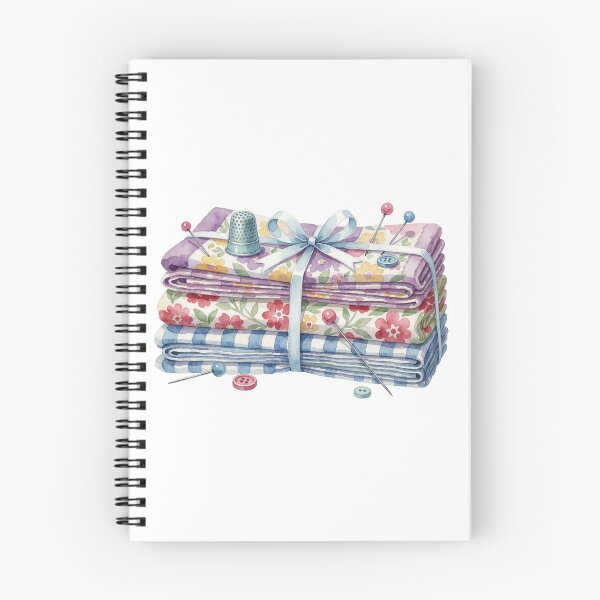 Item preview, Quilting Fabric Stack Sewing Room Illustration designed and sold by AillustriaAK.