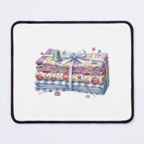 Item preview, Quilting Fabric Stack Sewing Room Illustration designed and sold by AillustriaAK.