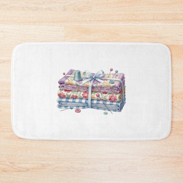Item preview, Quilting Fabric Stack Sewing Room Illustration designed and sold by AillustriaAK.