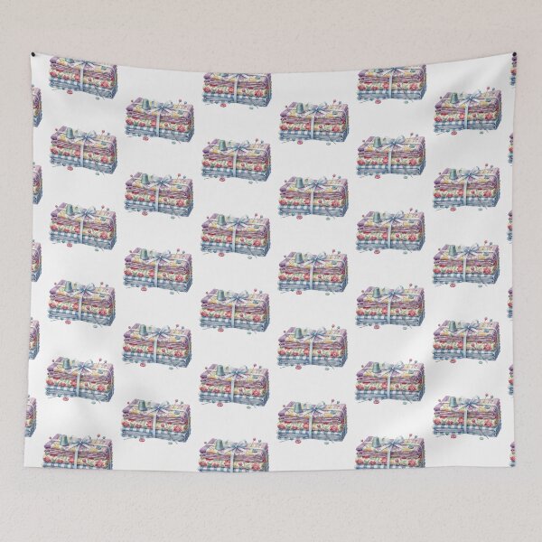 Item preview, Quilting Fabric Stack Sewing Room Illustration designed and sold by AillustriaAK.