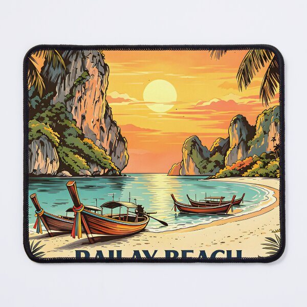 Item preview, RAILAY BEACH Thailand Vintage Sunset Travel Art designed and sold by Spirit of Siam.