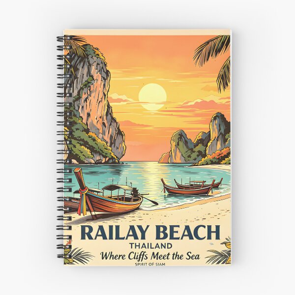 Item preview, RAILAY BEACH  Thailand Vintage Sunset Travel Art designed and sold by Spirit of Siam.