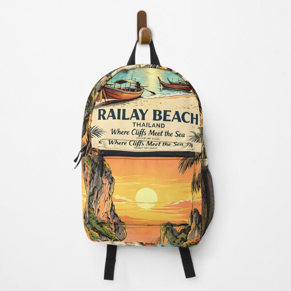 Item preview, RAILAY BEACH Thailand Vintage Sunset Travel Art designed and sold by Spirit of Siam.