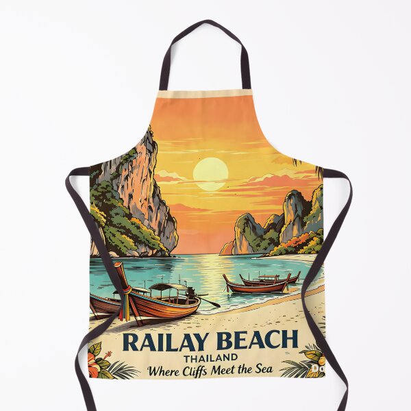 Item preview, RAILAY BEACH Thailand Vintage Sunset Travel Art designed and sold by Spirit of Siam.