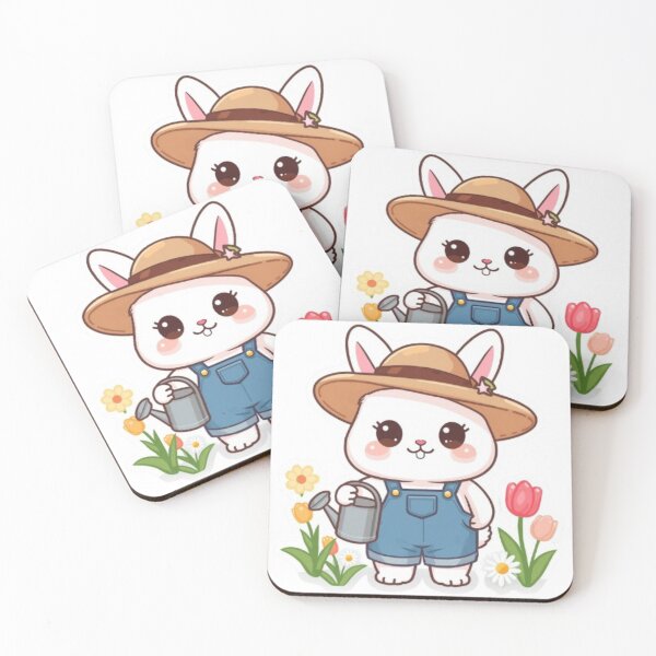 Item preview, Cute Gardening Bunny Kawaii Sticker | Adorable Flower Rabbit designed and sold by Stylestickers55.