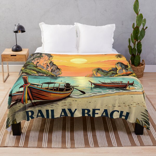 Item preview, RAILAY BEACH Thailand Vintage Sunset Travel Art designed and sold by Spirit of Siam.