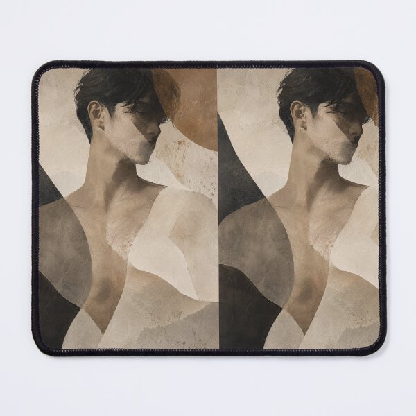 Item preview, Contemplative Wabi Sabi Male Portrait with Organic Earth Tone Composition designed and sold by Aryabek.