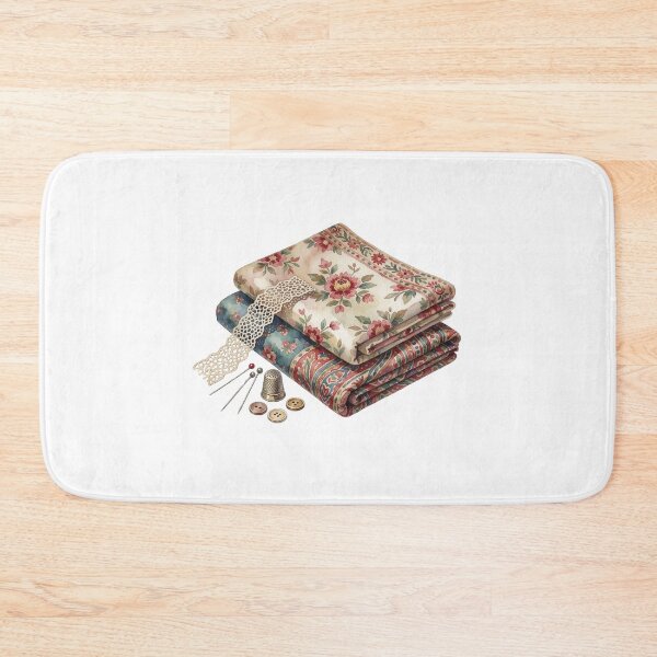 Item preview, Quilting Fabric Stack Sewing Room Illustration designed and sold by AillustriaAK.
