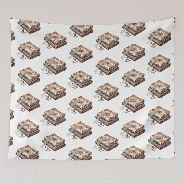 Item preview, Quilting Fabric Stack Sewing Room Illustration designed and sold by AillustriaAK.