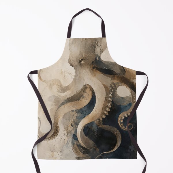 Item preview, Elegant Wabi Sabi Octopus with Deep Ocean Palette and Organic Flowing Forms designed and sold by Aryabek.