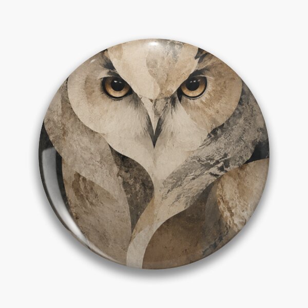 Item preview, Majestic Wabi Sabi Owl Portrait with Earth Tone Textures and Quiet Presence designed and sold by Aryabek.