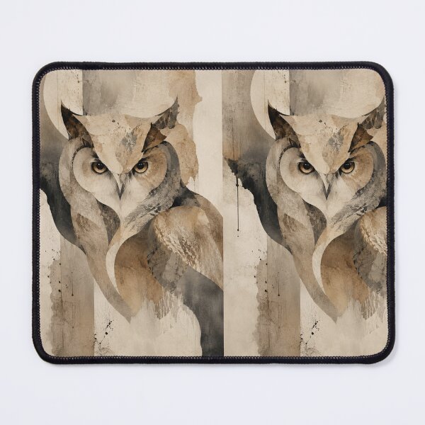 Item preview, Majestic Wabi Sabi Owl Portrait with Earth Tone Textures and Quiet Presence designed and sold by Aryabek.