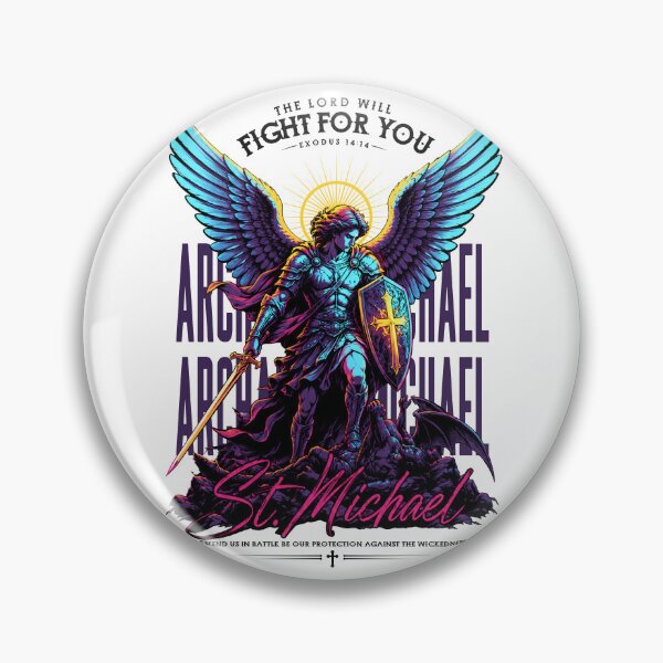 Item preview, St. Michael Archangel Warrior Christian Neon designed and sold by HB Shirts.