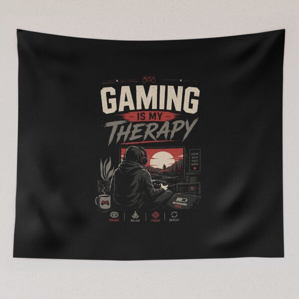 Item preview, Gaming Is My Therapy T-Shirt – Gamer Lifestyle Design, Relax & Focus Gaming Tee, Retro Gaming Art Shirt designed and sold by Artimax-Studio.