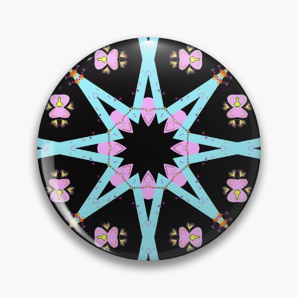 Item preview, Vibrant Blue and Pink Geometric Mandala Design designed and sold by Tinsleybluebell.
