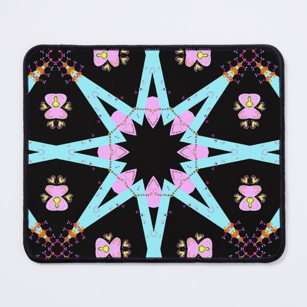 Item preview, Vibrant Blue and Pink Geometric Mandala Design designed and sold by Tinsleybluebell.