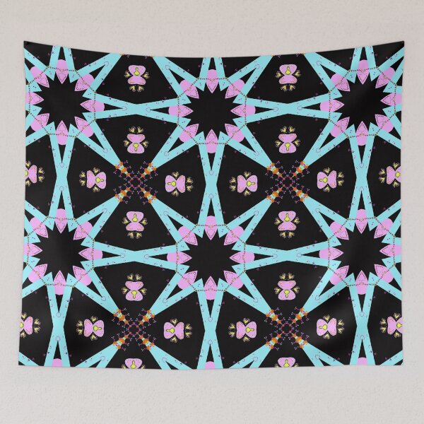 Item preview, Vibrant Blue and Pink Geometric Mandala Design designed and sold by Tinsleybluebell.