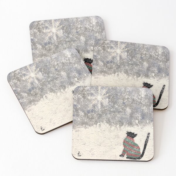 Item preview, Minimalist Cat Wall Art/Striped Sweater on Frosted Background designed and sold by Colors by Ri.