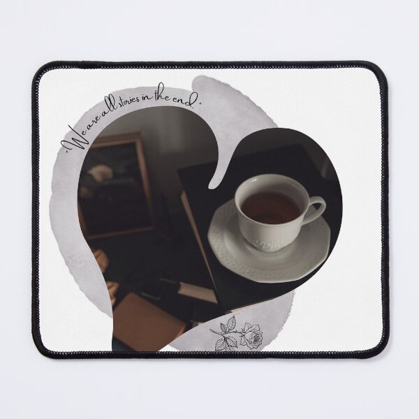 Item preview, We Are All Stories in the End Dark Academia Coffee Quote designed and sold by WildWoodlandWitch.