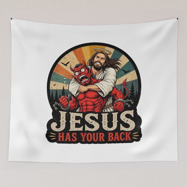 Item preview, Jesus Has Your Back Christian Vintage Graphic designed and sold by HB Shirts.