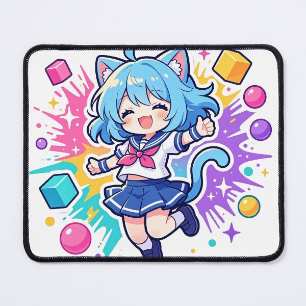 Item preview, Chibi Cat-Girl Sailor Jump - Kawaii Anime Pop Art designed and sold by WonderDokkan.