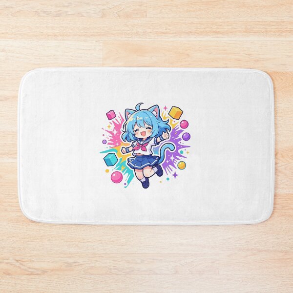 Item preview, Chibi Cat-Girl Sailor Jump - Kawaii Anime Pop Art designed and sold by WonderDokkan.