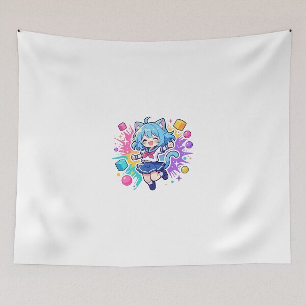 Item preview, Chibi Cat-Girl Sailor Jump - Kawaii Anime Pop Art designed and sold by WonderDokkan.