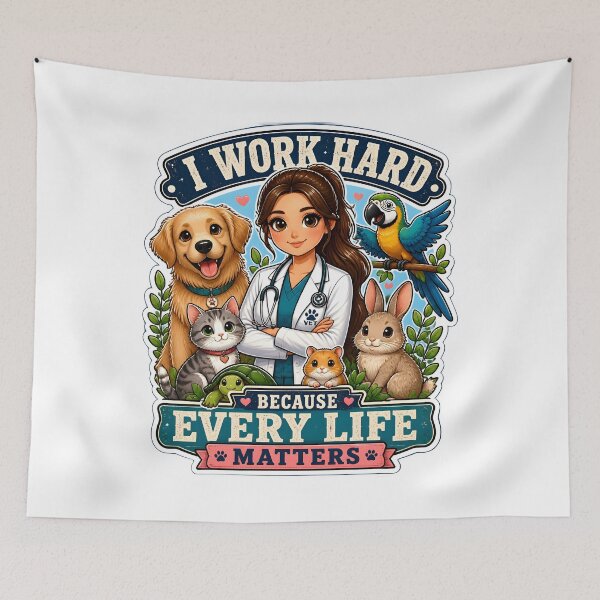 Item preview, I Work Hard Because Every Life Matters | Veterinarian Appreciation Gift designed and sold by Bettybee00.