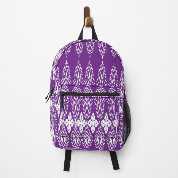 Item preview, Elegant white luxury damask ornament seamless pattern on purple background. designed and sold by AdesignbyG.