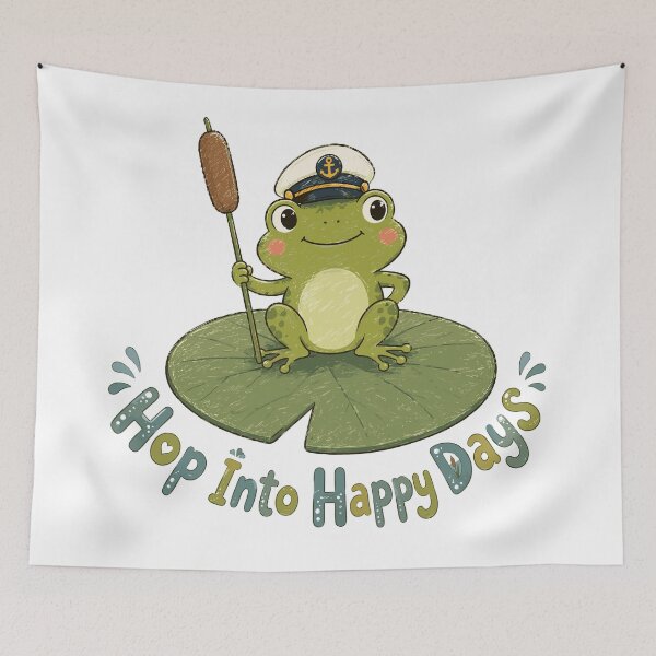Item preview, Lily Pad Captain - Cute Frog designed and sold by bapupa.